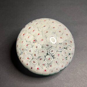 Vintage MCM Murano Fratelli Toso Millefiori Large Round Art Glass Paperweight